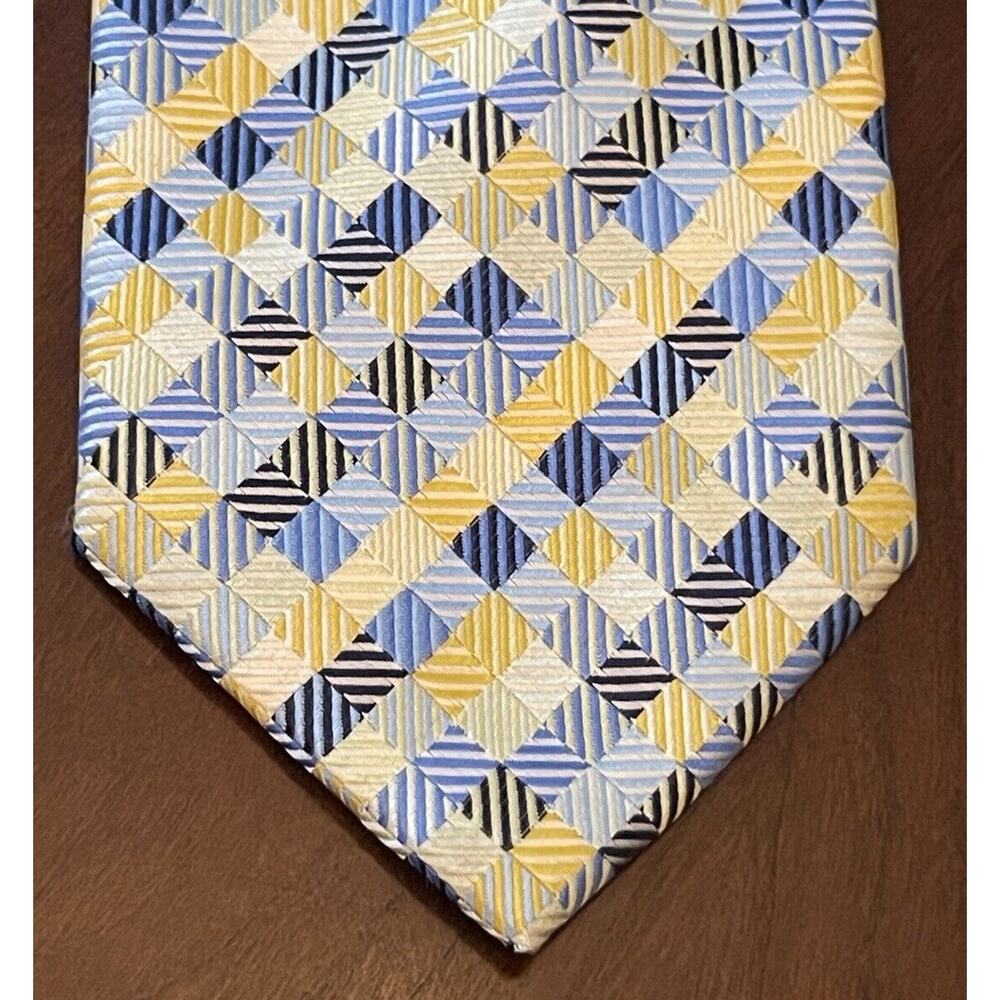 Chereskin Gold Blue Hand Made 100% Polyester Men’s Neck Tie
